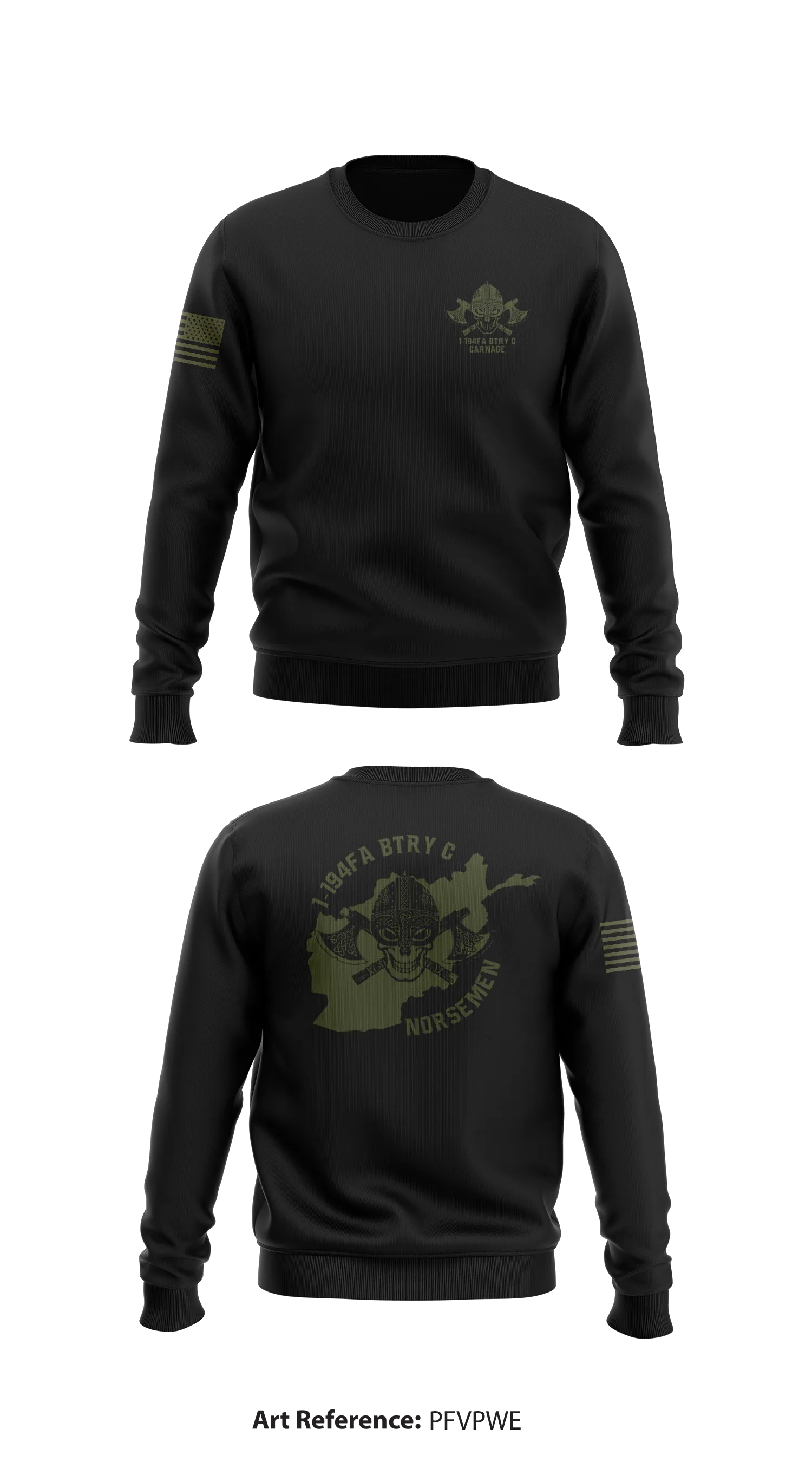 1-194FA BTRY C CARNAGE  Store 1 Core Men's Crewneck Performance Sweatshirt - PfVPWE