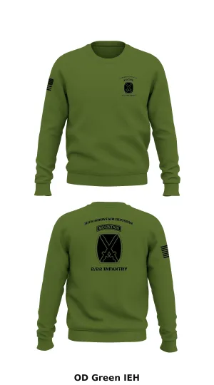 10th mountain division, 2/22 infantry Store 1 Core Men's Crewneck Performance Sweatshirt - IEH