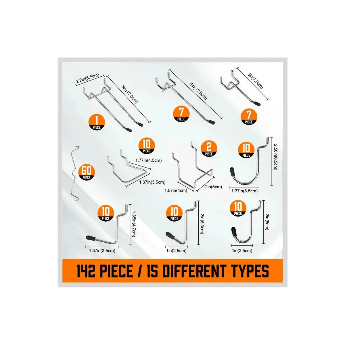 142 Piece Pegboard H00ks Assortment Kit