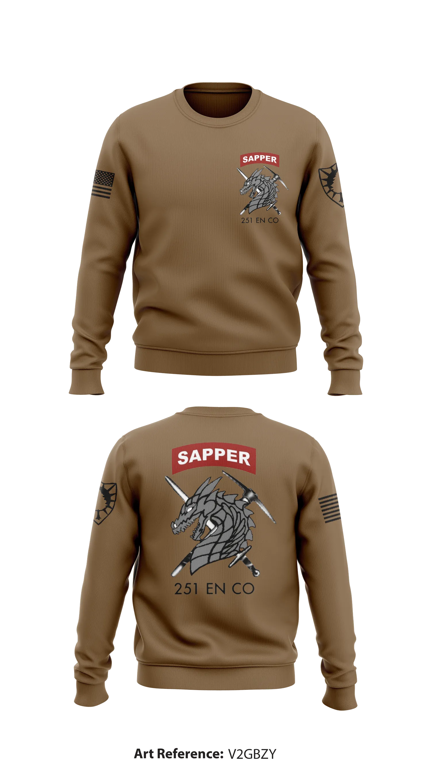 251st EN CO SAPPER Store 1 Core Men's Crewneck Performance Sweatshirt - V2Gbzy