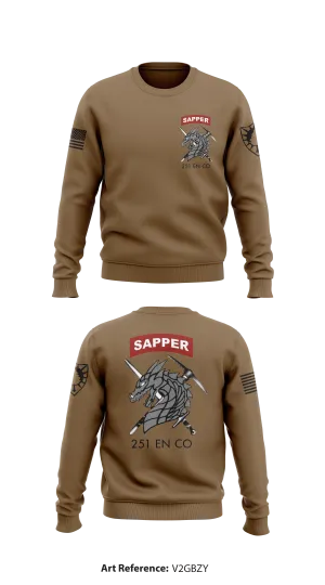 251st EN CO SAPPER Store 1 Core Men's Crewneck Performance Sweatshirt - V2Gbzy