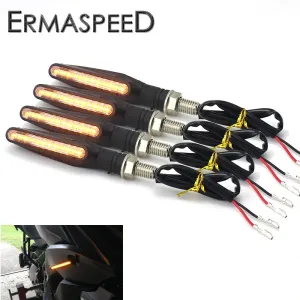 4 pieces/(1 set) Universal Motorcycle LED Flexible Turn Signal Indicator Amber Light for YAMAHA TMAX 530 2012-2016 500 2008-2011