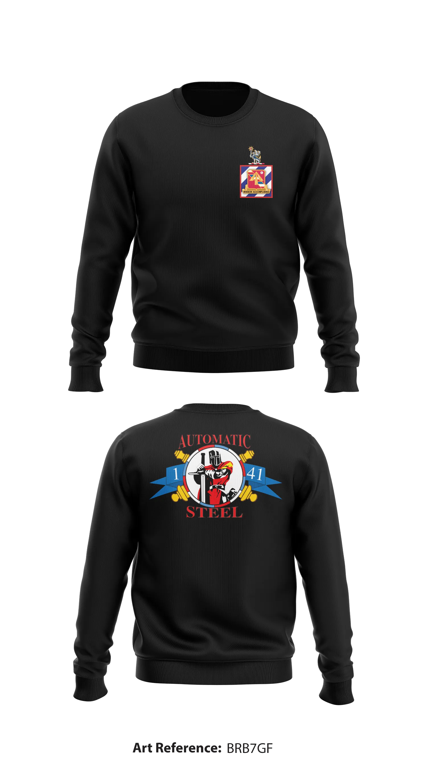 A BTRY 1-41 FA Store 1 Core Men's Crewneck Performance Sweatshirt - BRB7gF