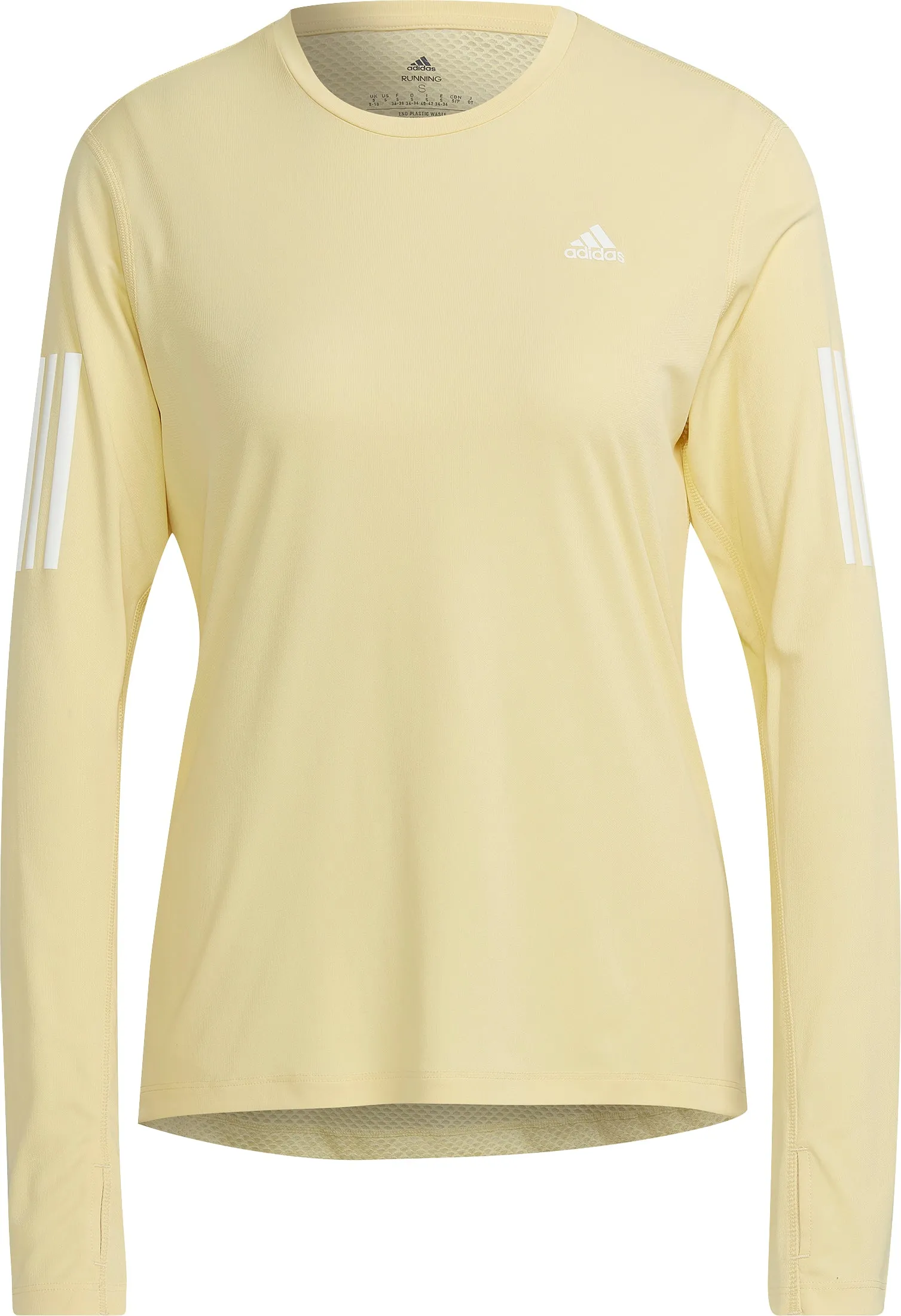 adidas Own The Run Long Sleeve Womens Running Top - Yellow