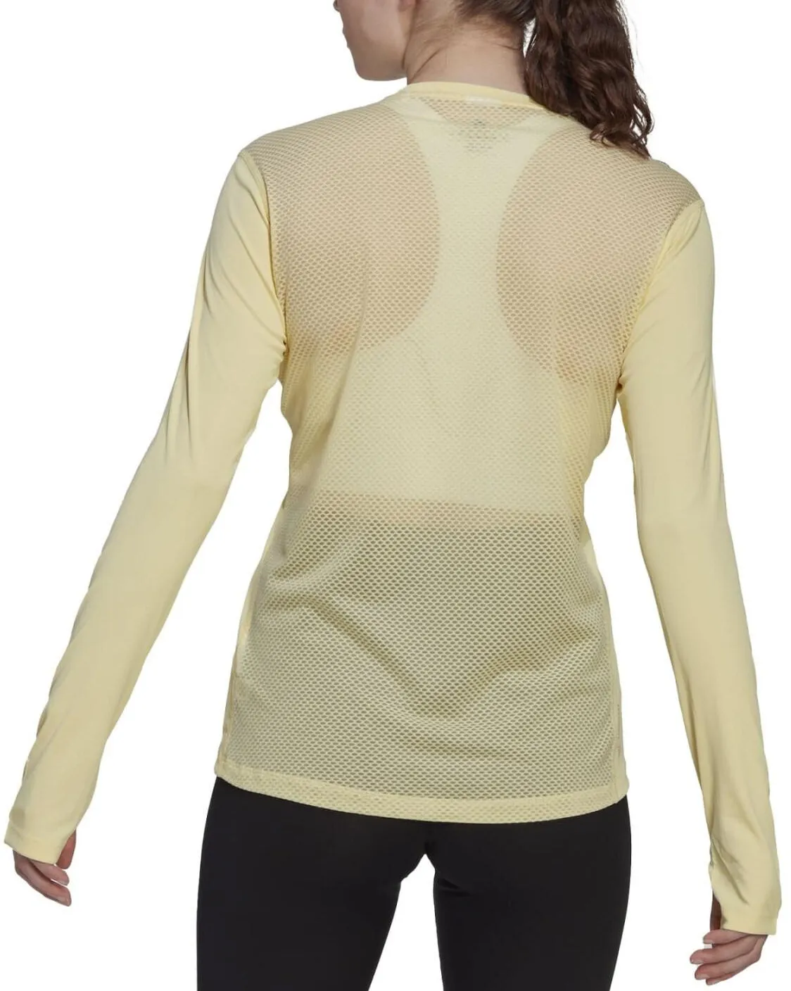 adidas Own The Run Long Sleeve Womens Running Top - Yellow
