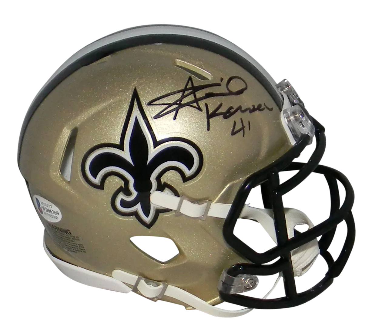 ALVIN KAMARA AUTOGRAPHED NEW ORLEANS SAINTS SPEED MINI HELMET BECKETT