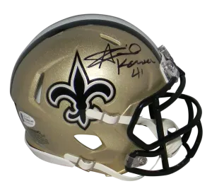 ALVIN KAMARA AUTOGRAPHED NEW ORLEANS SAINTS SPEED MINI HELMET BECKETT