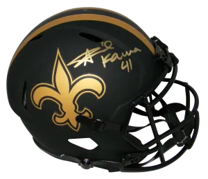 ALVIN KAMARA SIGNED NEW ORLEANS SAINTS ECLIPSE FULL SIZE SPEED HELMET BECKETT