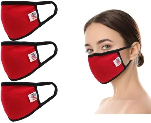 Amba7 Reusable Breathable Cloth Face Mask MADE IN USA - Machine Washable, Non-Surgical Double Layer Anti-Dust Protection, Unisex - For Home, Office, Camping - 3 Pack In Stock