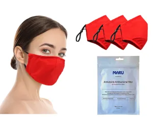 Amba7 Washable Reusable Anti-dust Cotton Cloth Face Mask Double Layer Covering 3 Pack With Filters (30 PCS) - in Stock USA Seller