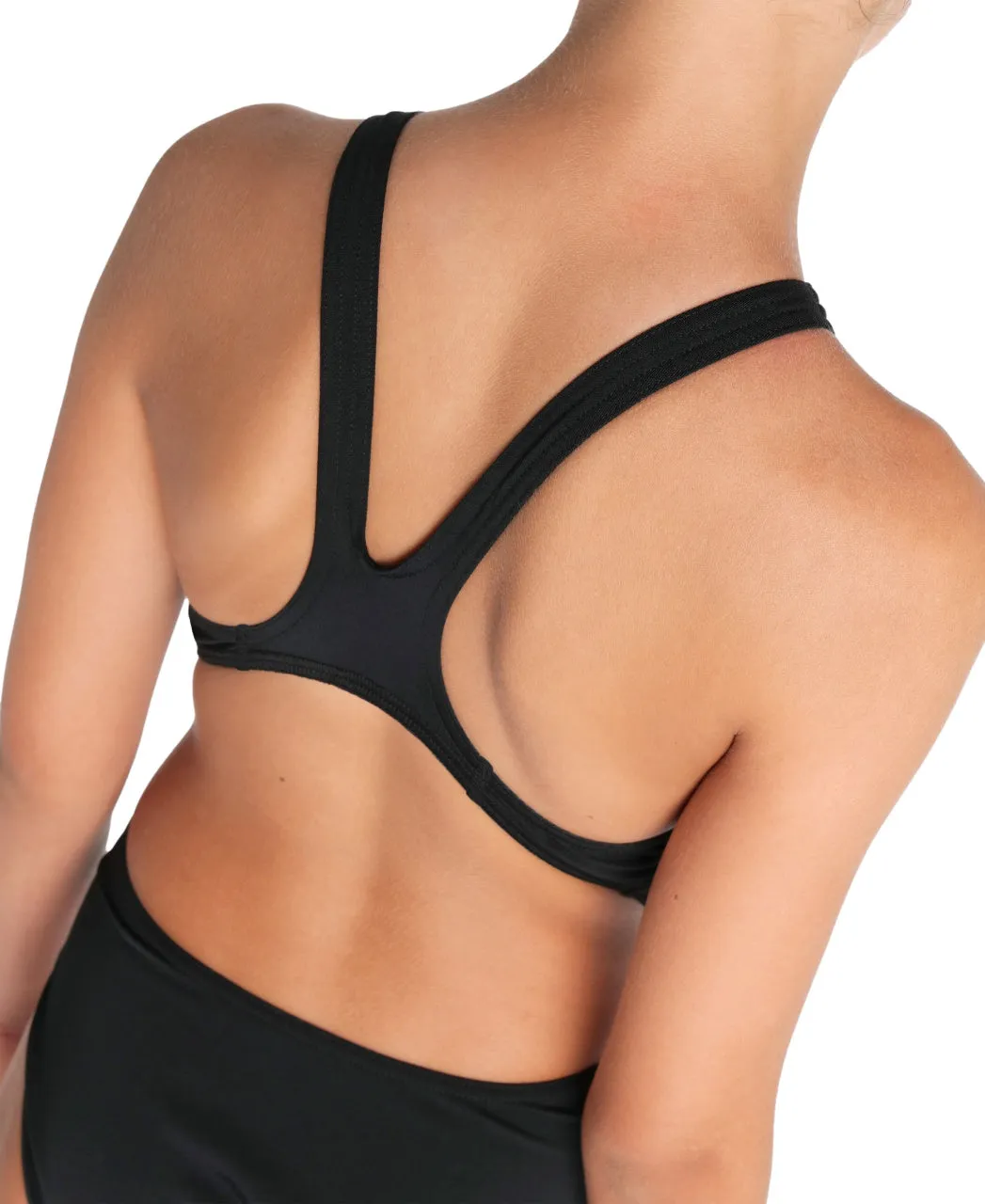 Arena Performance Girls' Solid Team Swim Tech Swimsuit - Black-White