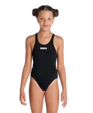 Arena Performance Girls' Solid Team Swim Tech Swimsuit - Black-White