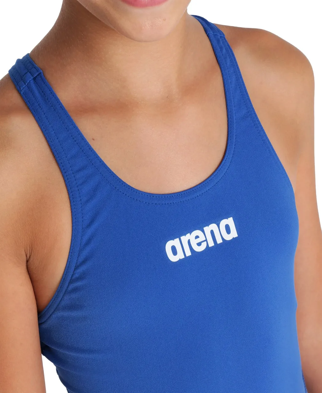 Arena Performance Girls' Solid Team Swim Tech Swimsuit - Royal-White