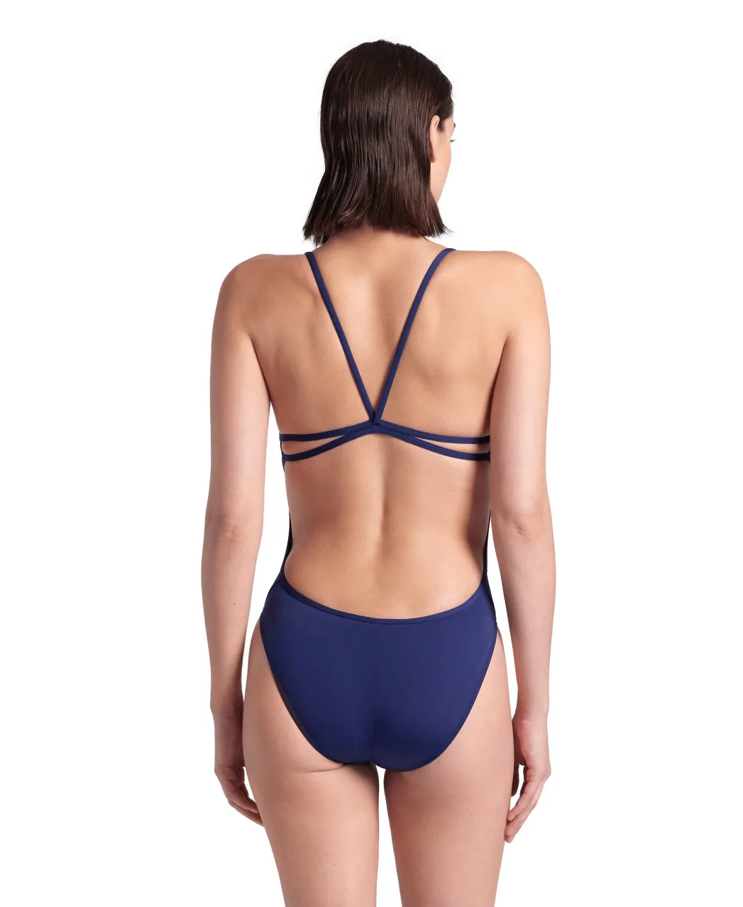 arena Performance Women's Solid Lace Back Navy-White