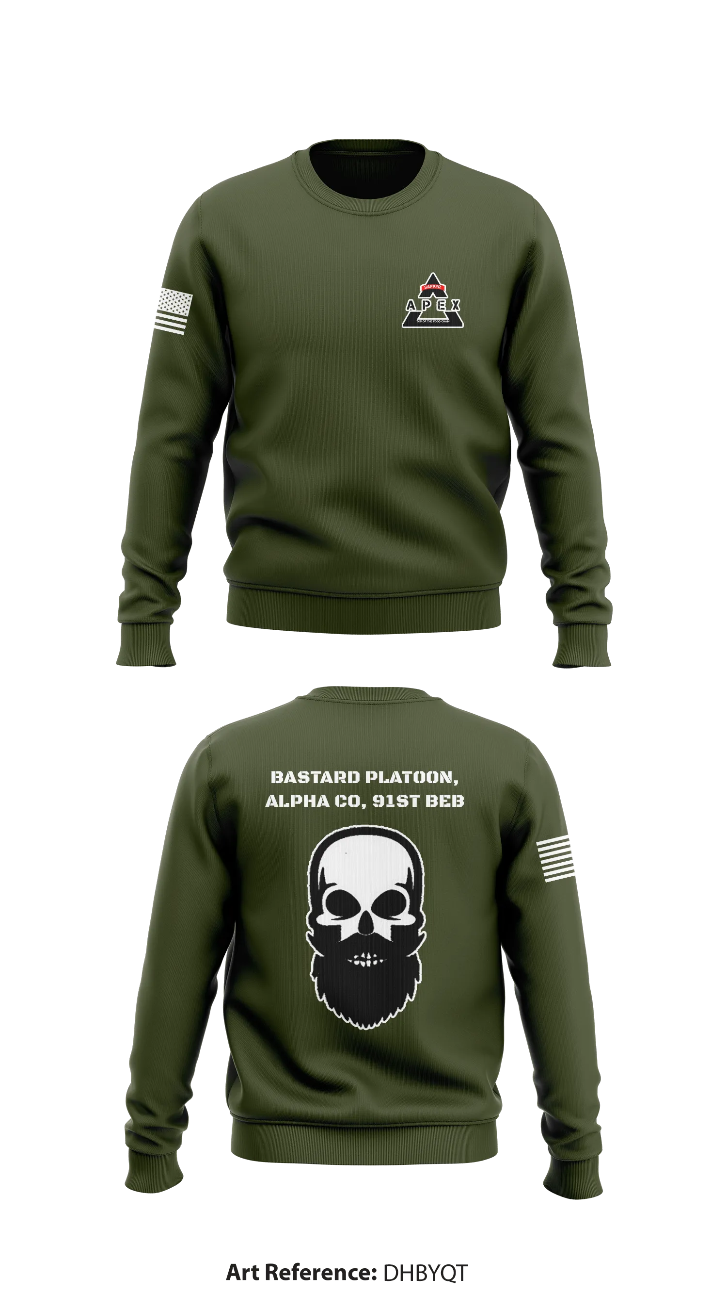 Bastard Platoon, Alpha Co, 91st BEB Store 1 Core Men's Crewneck Performance Sweatshirt - DhByqt