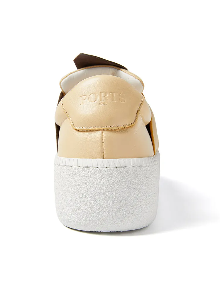 BI-Color, Black & Cream Platform Iconic Bee Sneaker