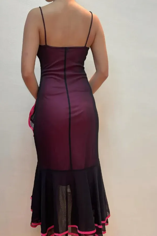Black and Red Scoop High Low Mermaid Party Dress, Evening Dress APP1135