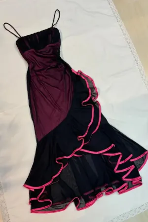 Black and Red Scoop High Low Mermaid Party Dress, Evening Dress APP1135