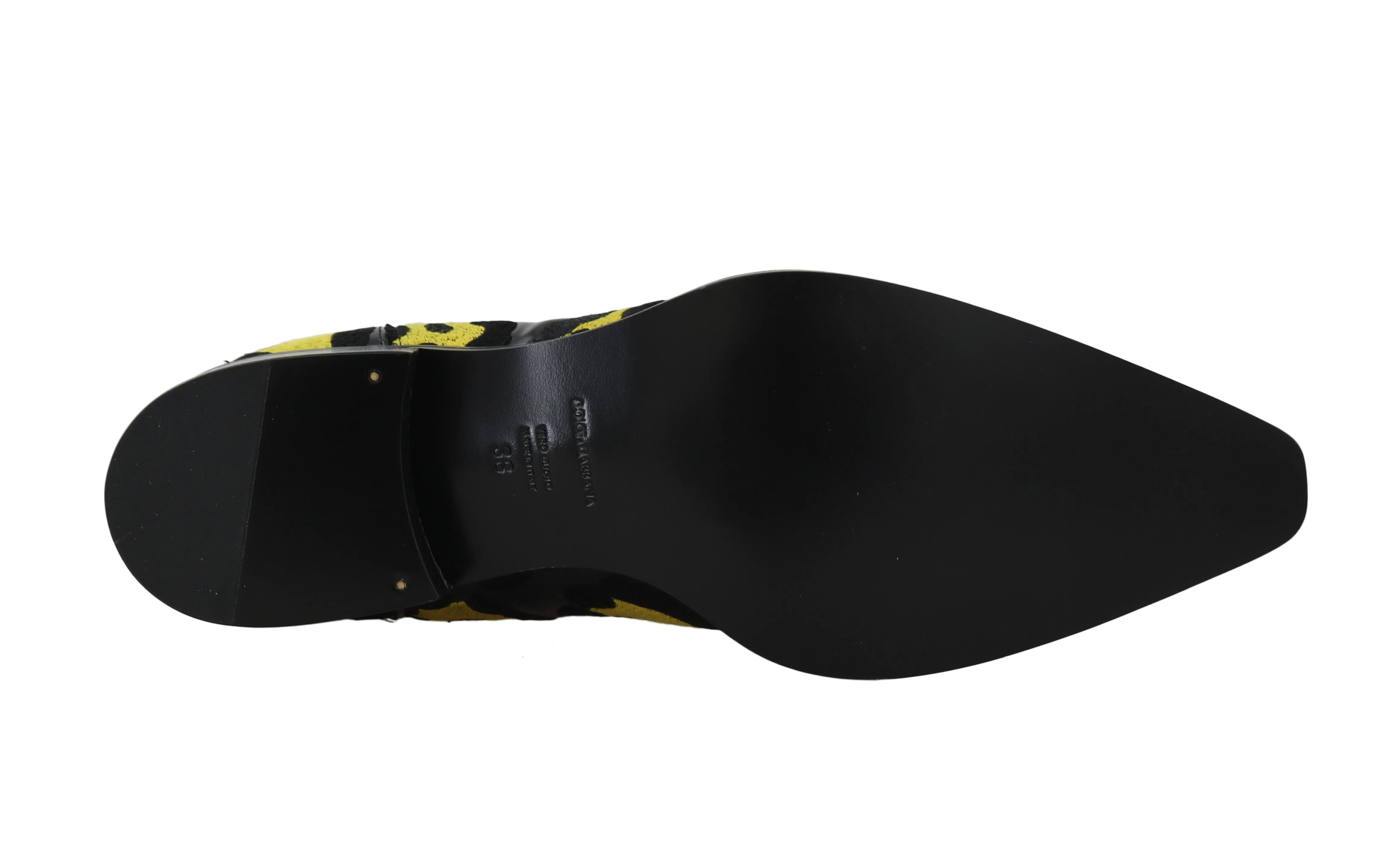 Black Leather Leopard Chelsea Boots
