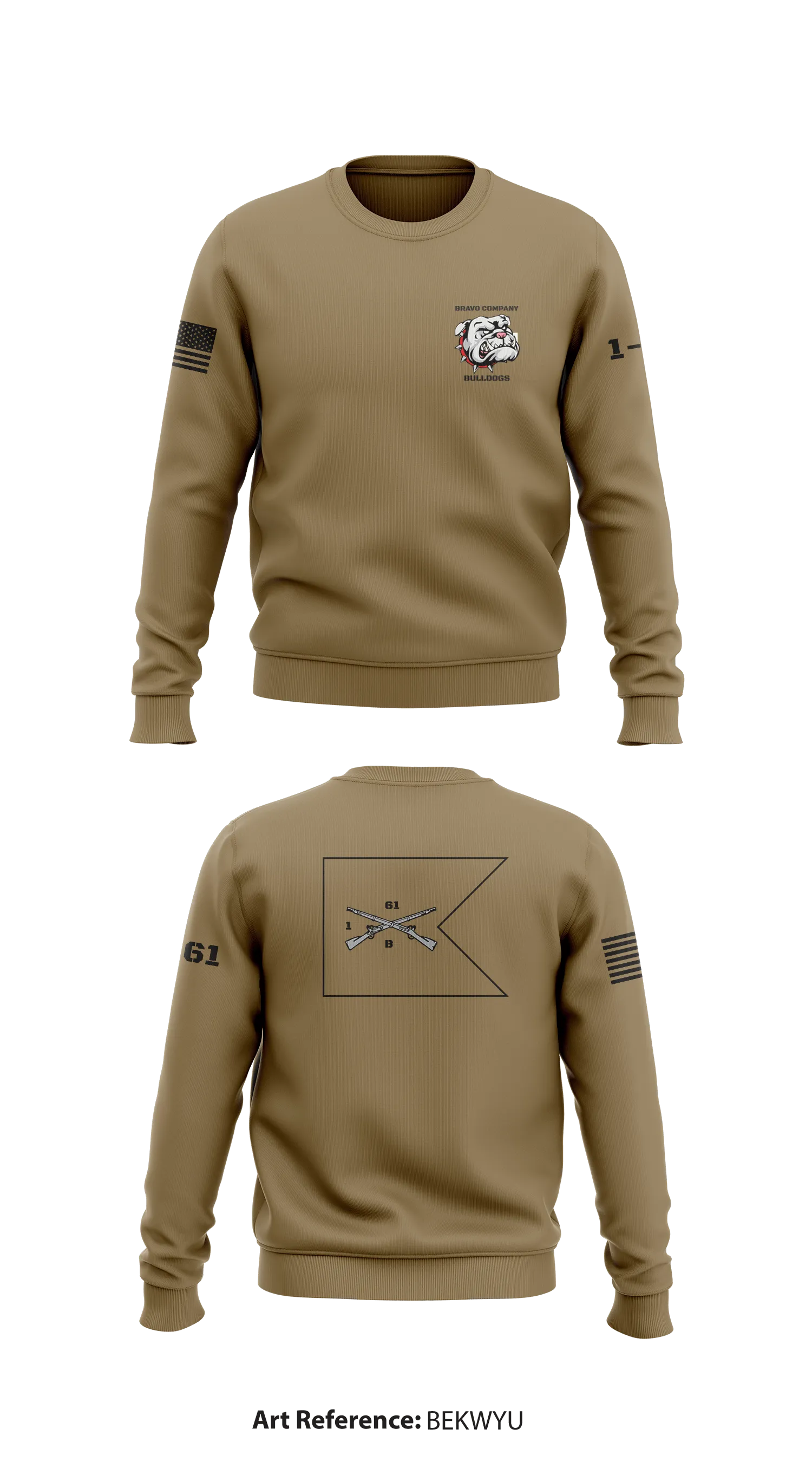 Bravo Company 1-61 Infantry Store 1 Core Men's Crewneck Performance Sweatshirt - beKWYU