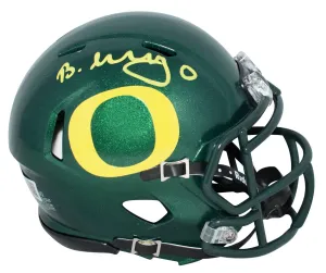 BUCKY IRVING AUTOGRAPHED OREGON DUCKS GREEN SPEED MINI HELMET BECKETT