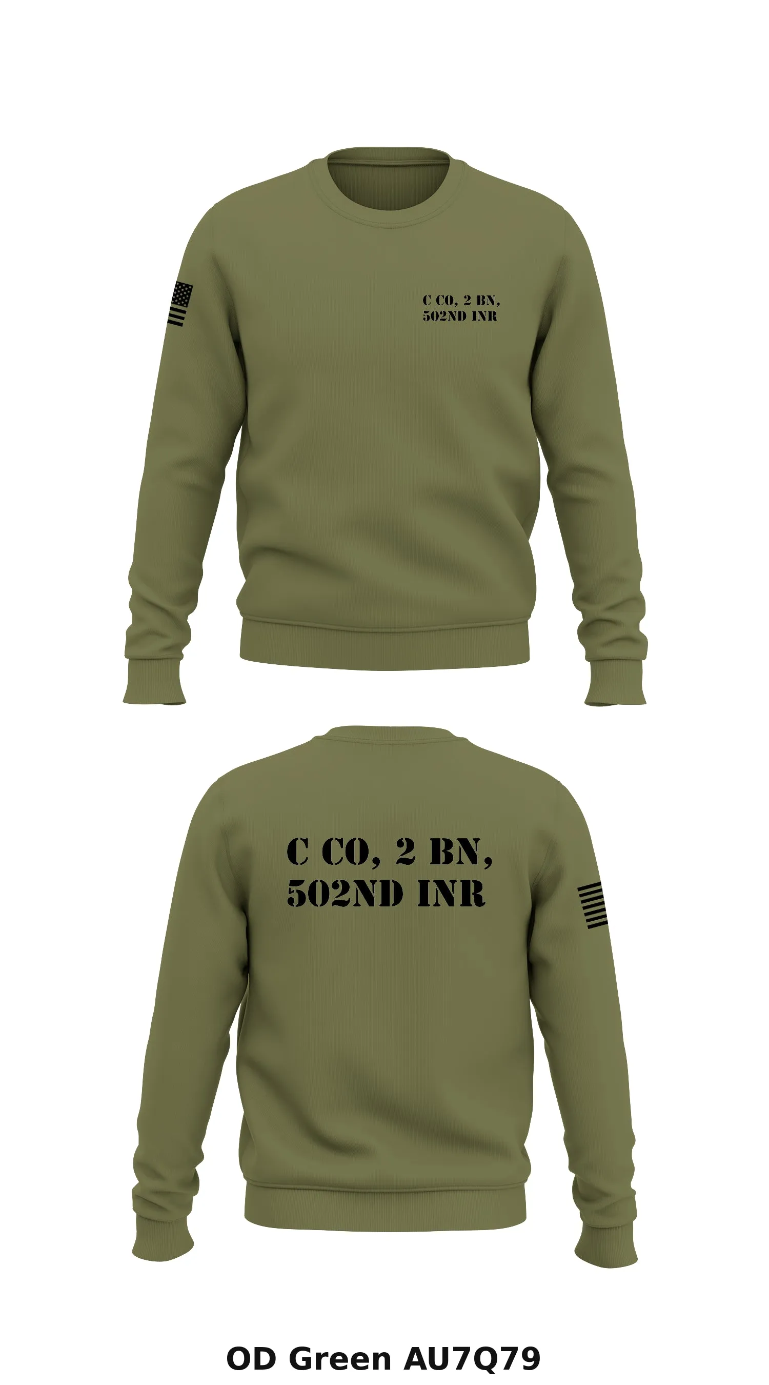 C co, 2 Bn, 502nd INR  Store 1 Core Men's Crewneck Performance Sweatshirt - AU7Q79