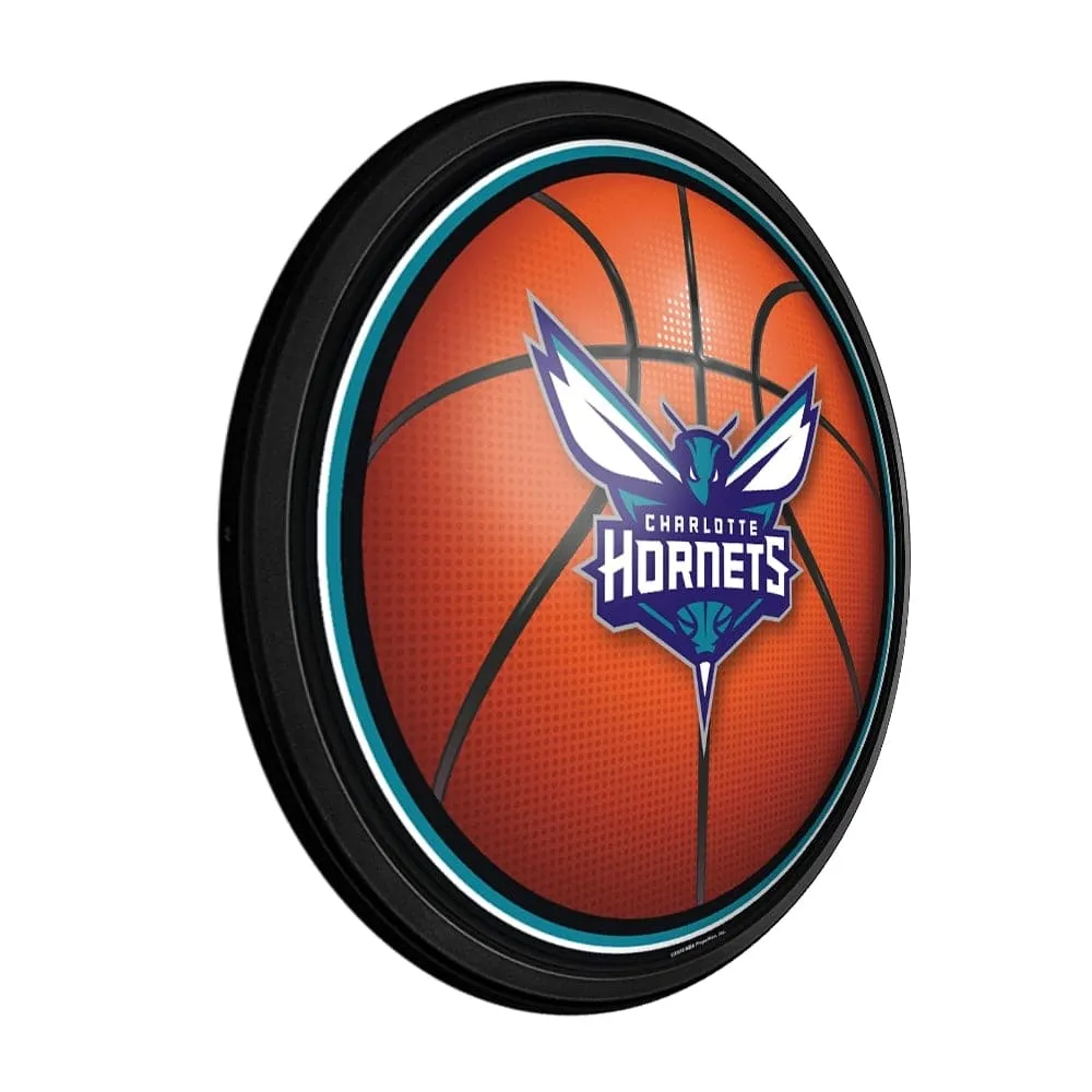 Charlotte Hornets: Basketball - Round Slimline Lighted Wall Sign