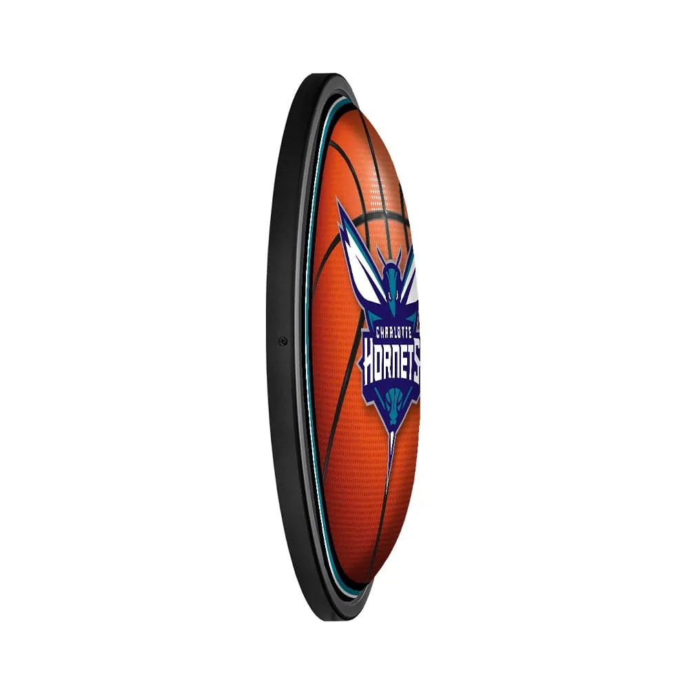 Charlotte Hornets: Basketball - Round Slimline Lighted Wall Sign