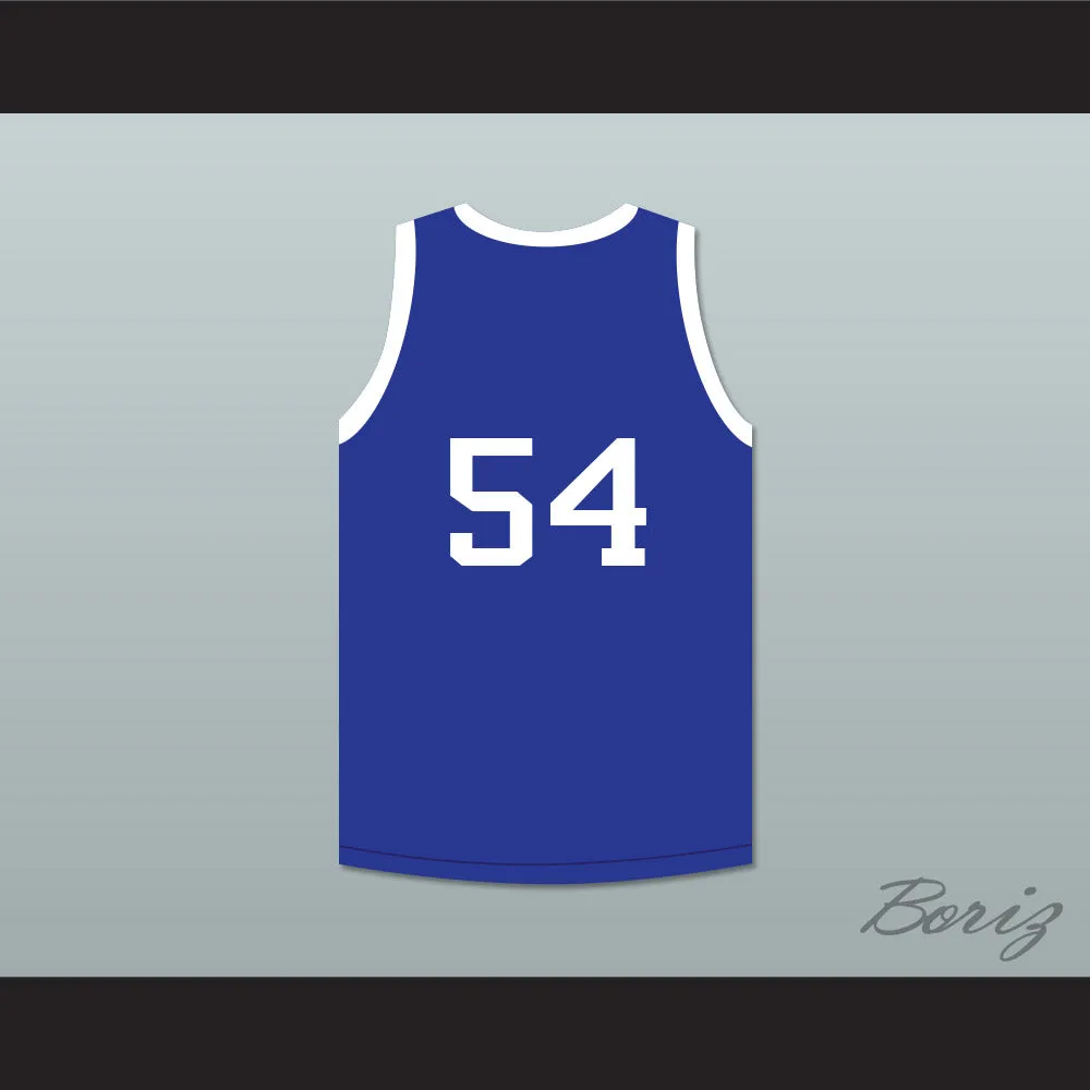 Clyde Drexler 54 Sterling High School Raiders Blue Basketball Jersey 1