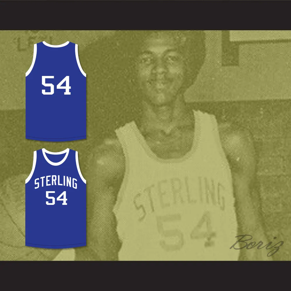 Clyde Drexler 54 Sterling High School Raiders Blue Basketball Jersey 1