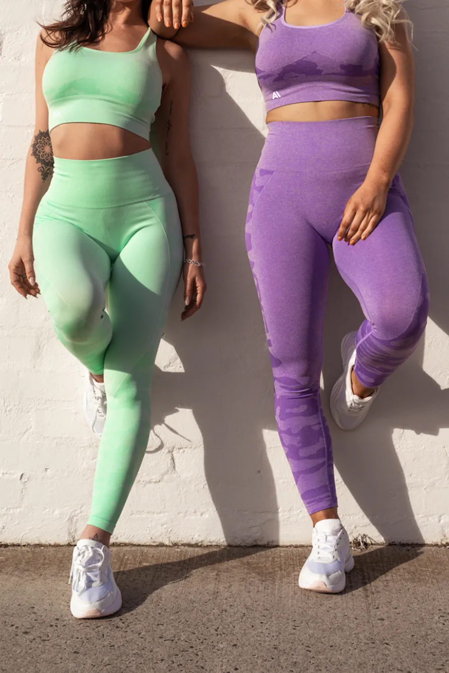 Coco Camo Scrunch Bum Leggings Mint