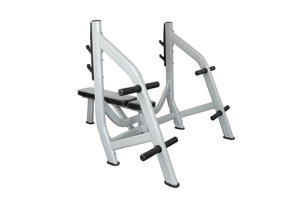 COMMERCIAL FLAT BENCH PRESS OLYMPIC STORAGE WEIGHTS