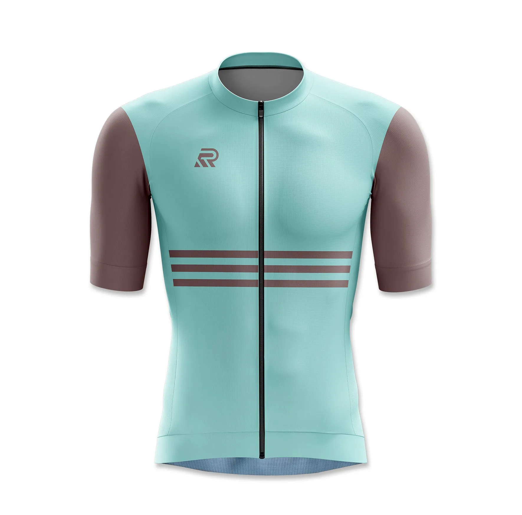 Cyan Opaque Seamless Cycling Jersey