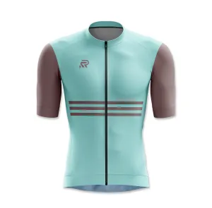 Cyan Opaque Seamless Cycling Jersey