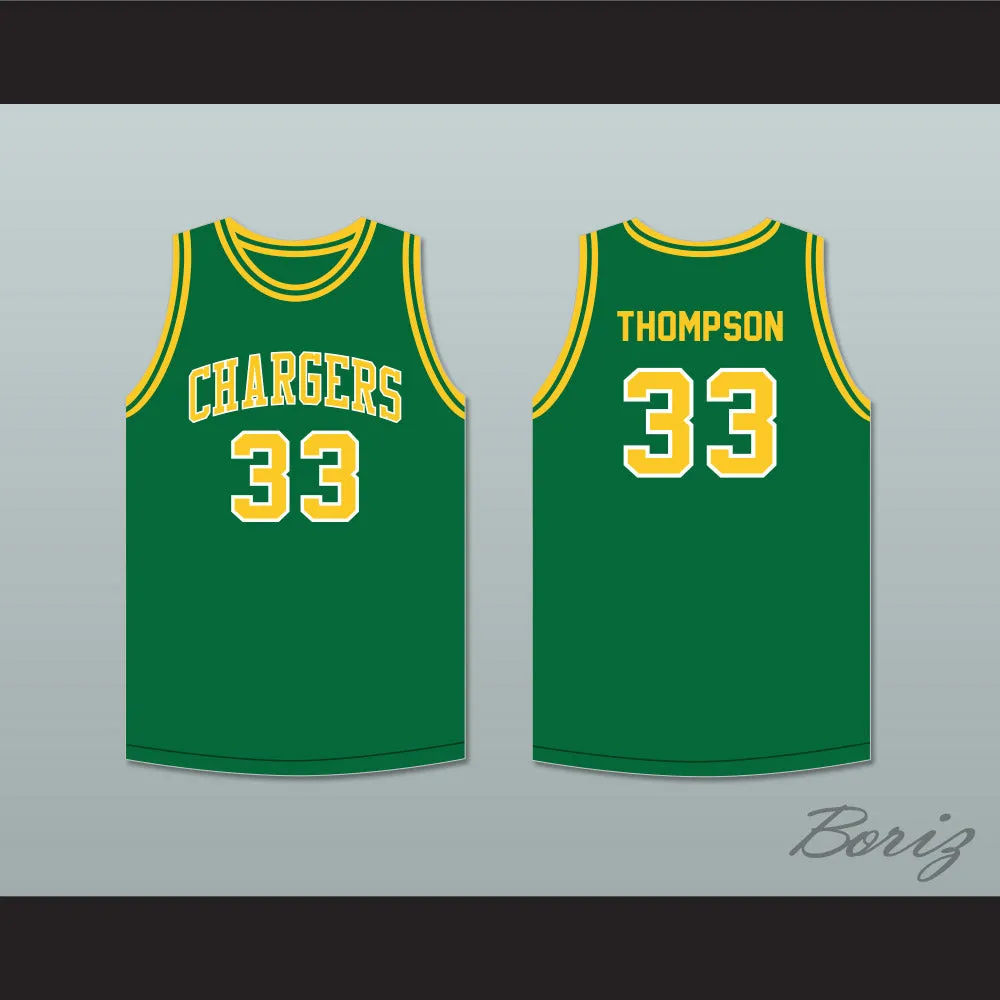 David Thompson 33 Crest High School Chargers Green Basketball Jersey 2