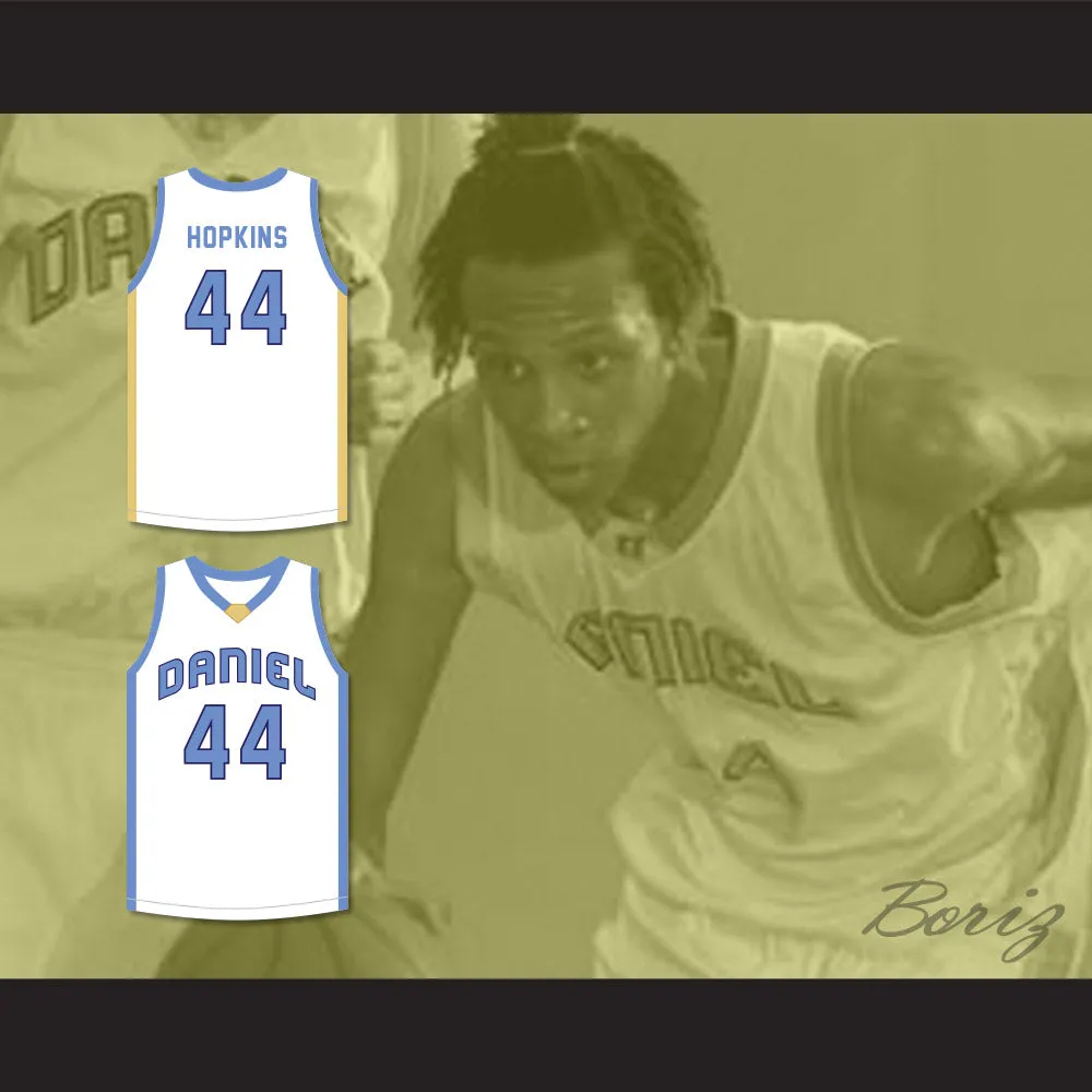 DeAndre Hopkins 44 D. W. Daniel High School Lions White Basketball Jersey