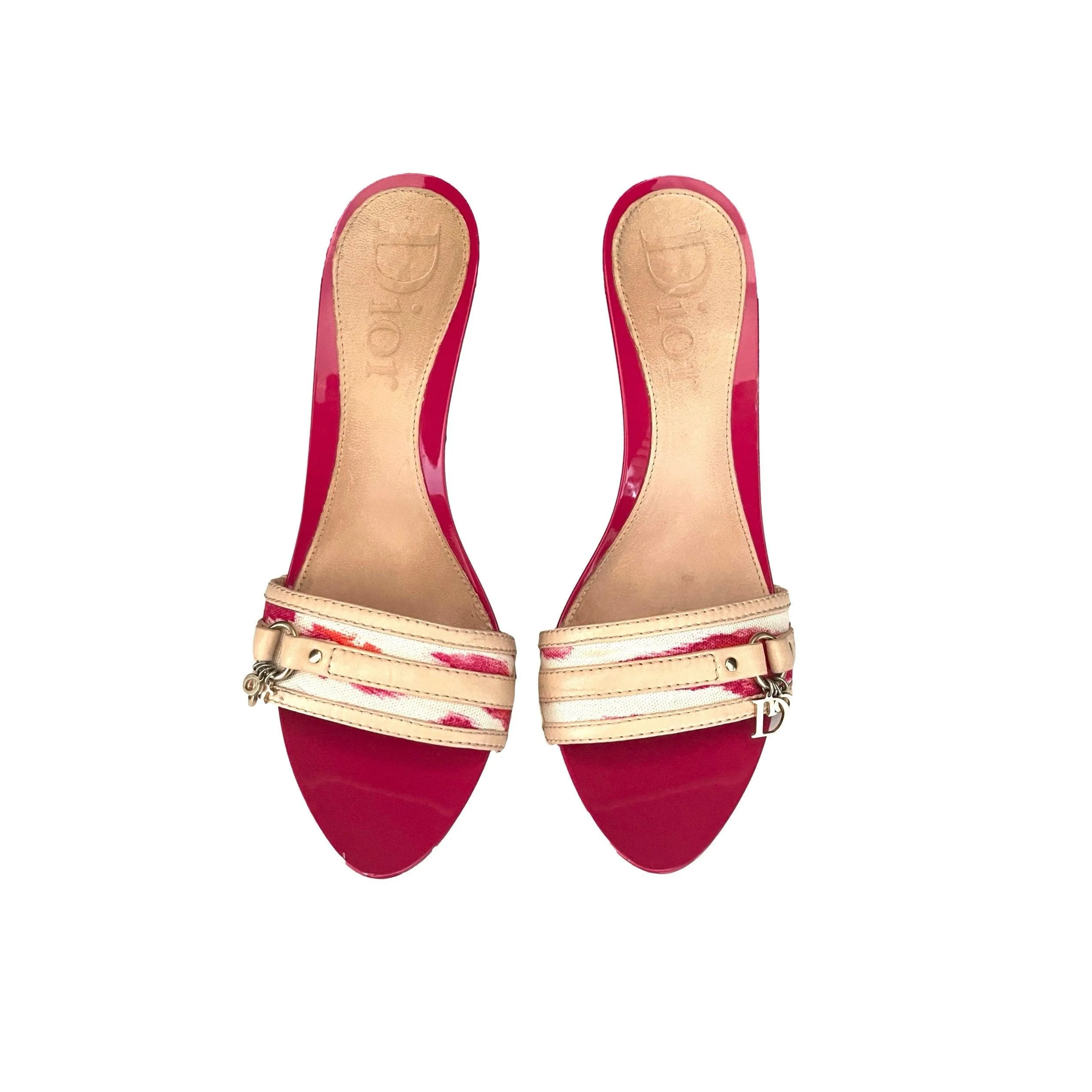 Dior Pink Cheetah Logo Charm Heels