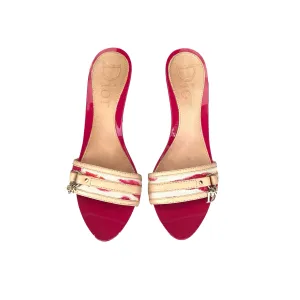 Dior Pink Cheetah Logo Charm Heels