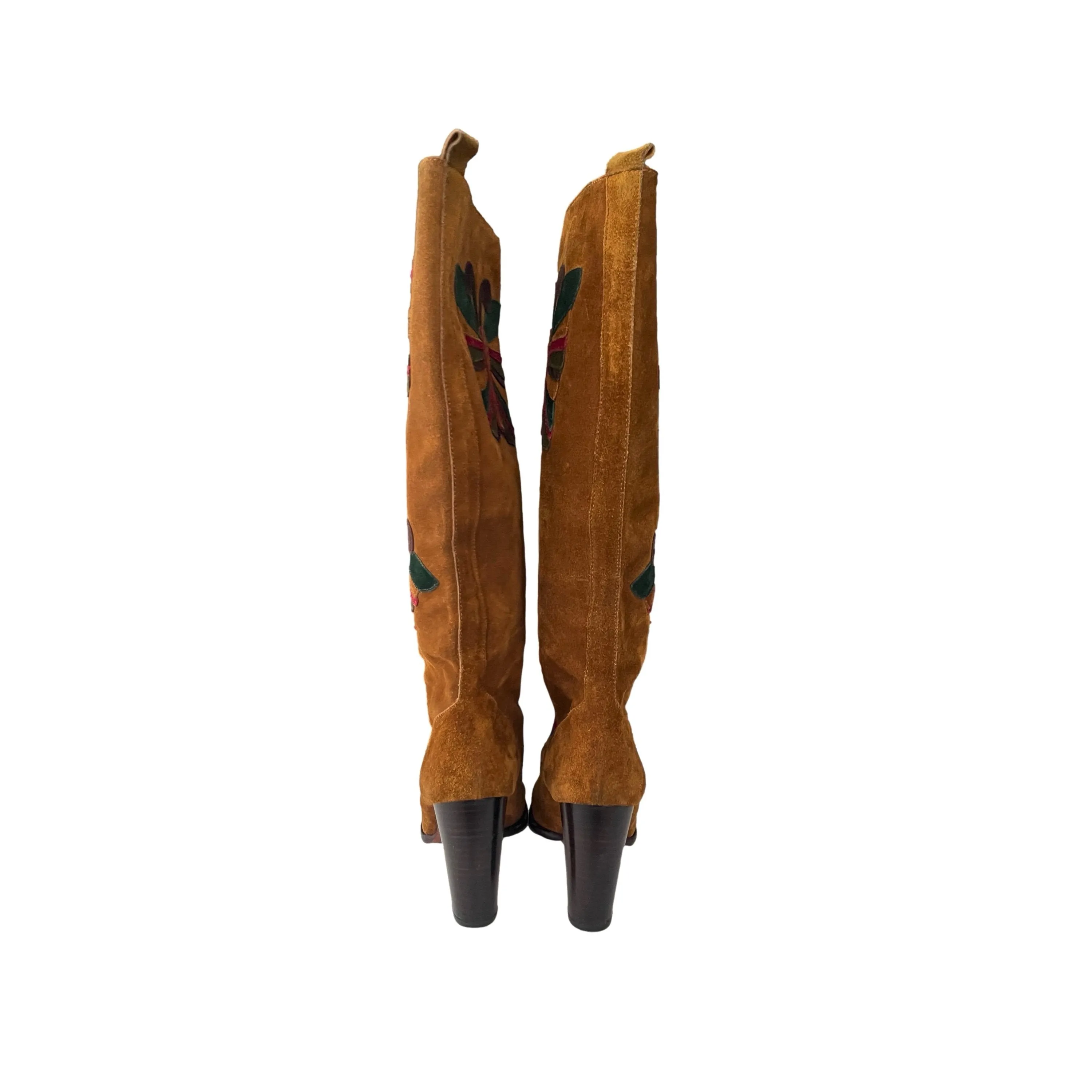 Dolce & Gabbana Camel Butterfly Suede Knee Boots