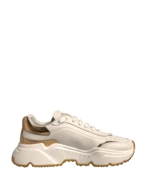 Dolce&Gabbana DAYMASTER Women Beige Sneakers Leather Wedge Trainer Shoes EUR 41