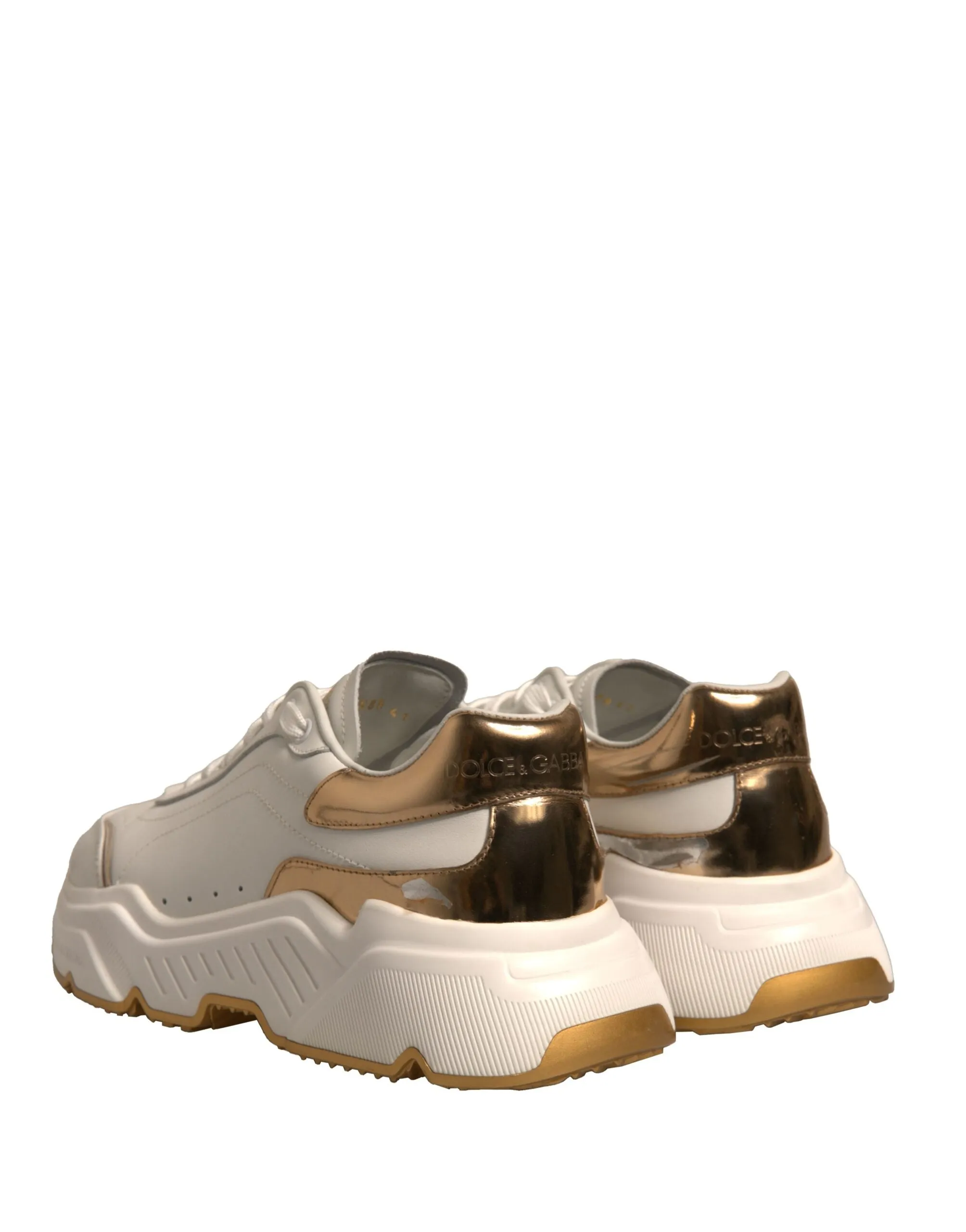 Dolce&Gabbana DAYMASTER Women Beige Sneakers Leather Wedge Trainer Shoes EUR 41