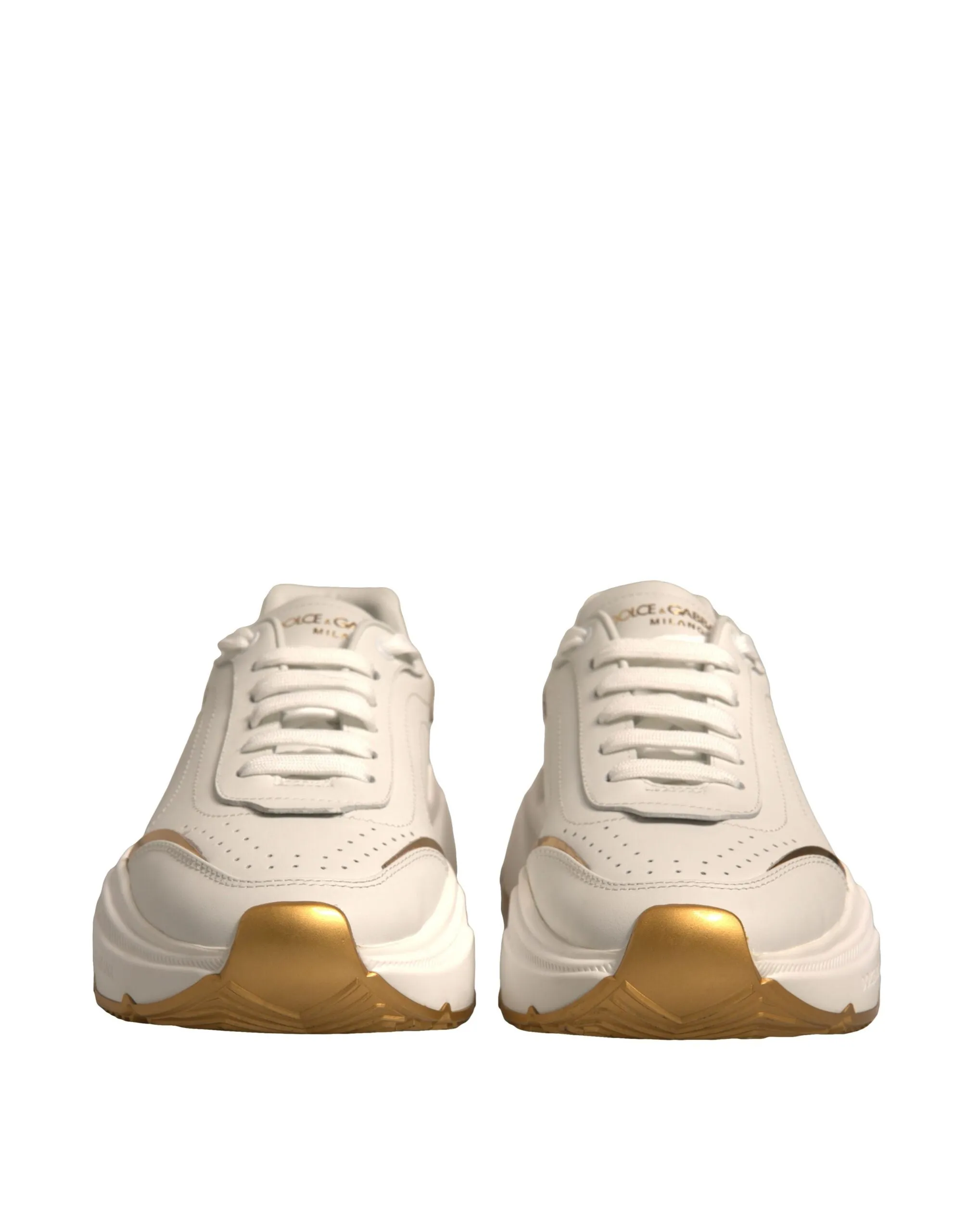 Dolce&Gabbana DAYMASTER Women Beige Sneakers Leather Wedge Trainer Shoes EUR 41