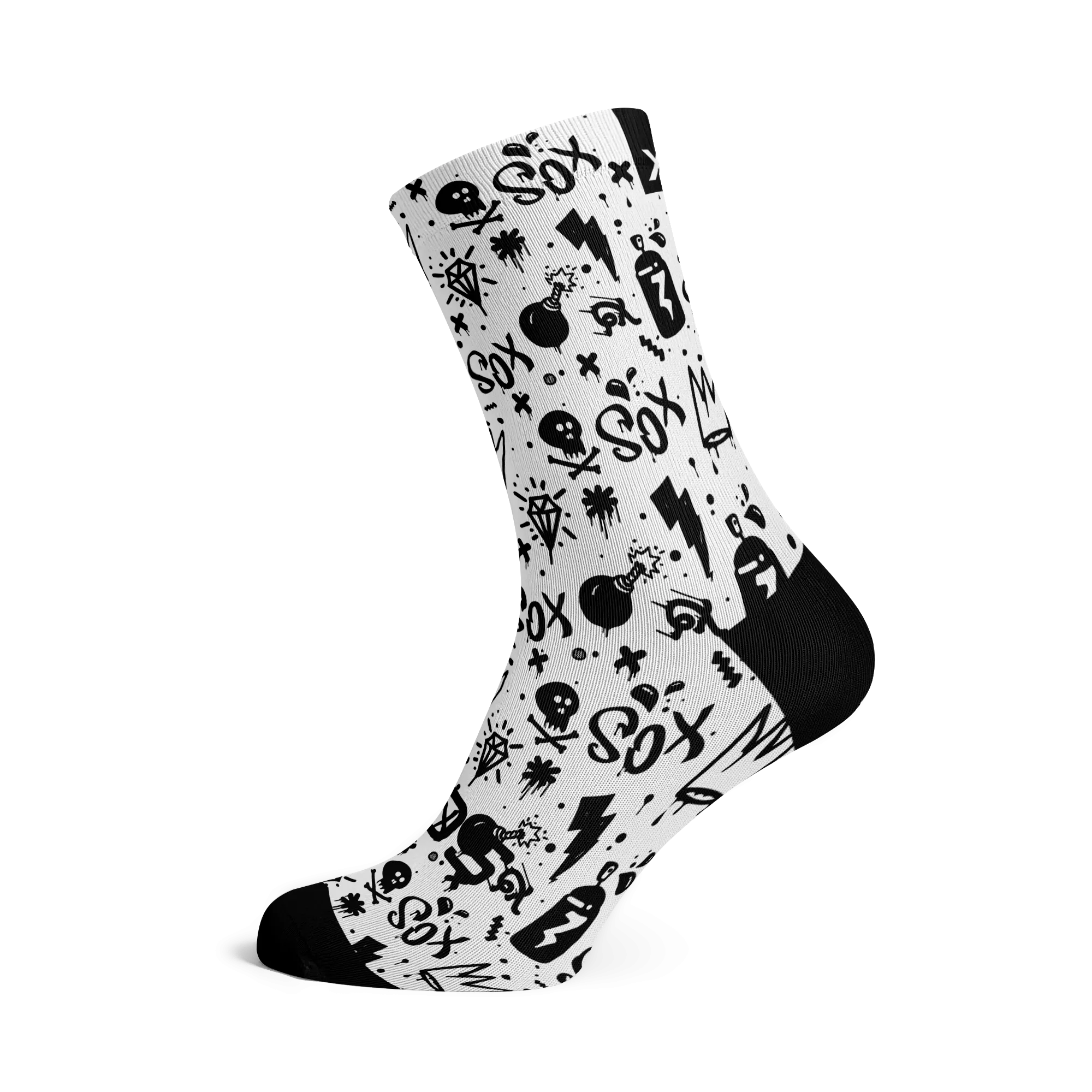Doodle White Socks