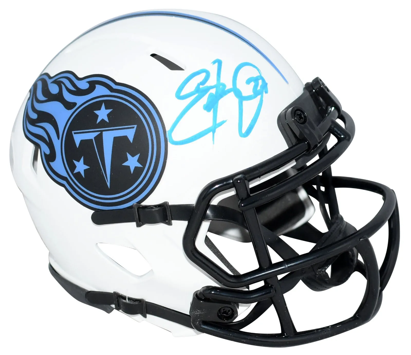 EDDIE GEORGE SIGNED TENNESSEE TITANS LUNAR SPEED MINI HELMET BECKETT
