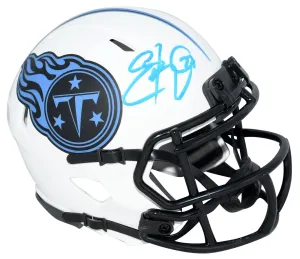 EDDIE GEORGE SIGNED TENNESSEE TITANS LUNAR SPEED MINI HELMET BECKETT