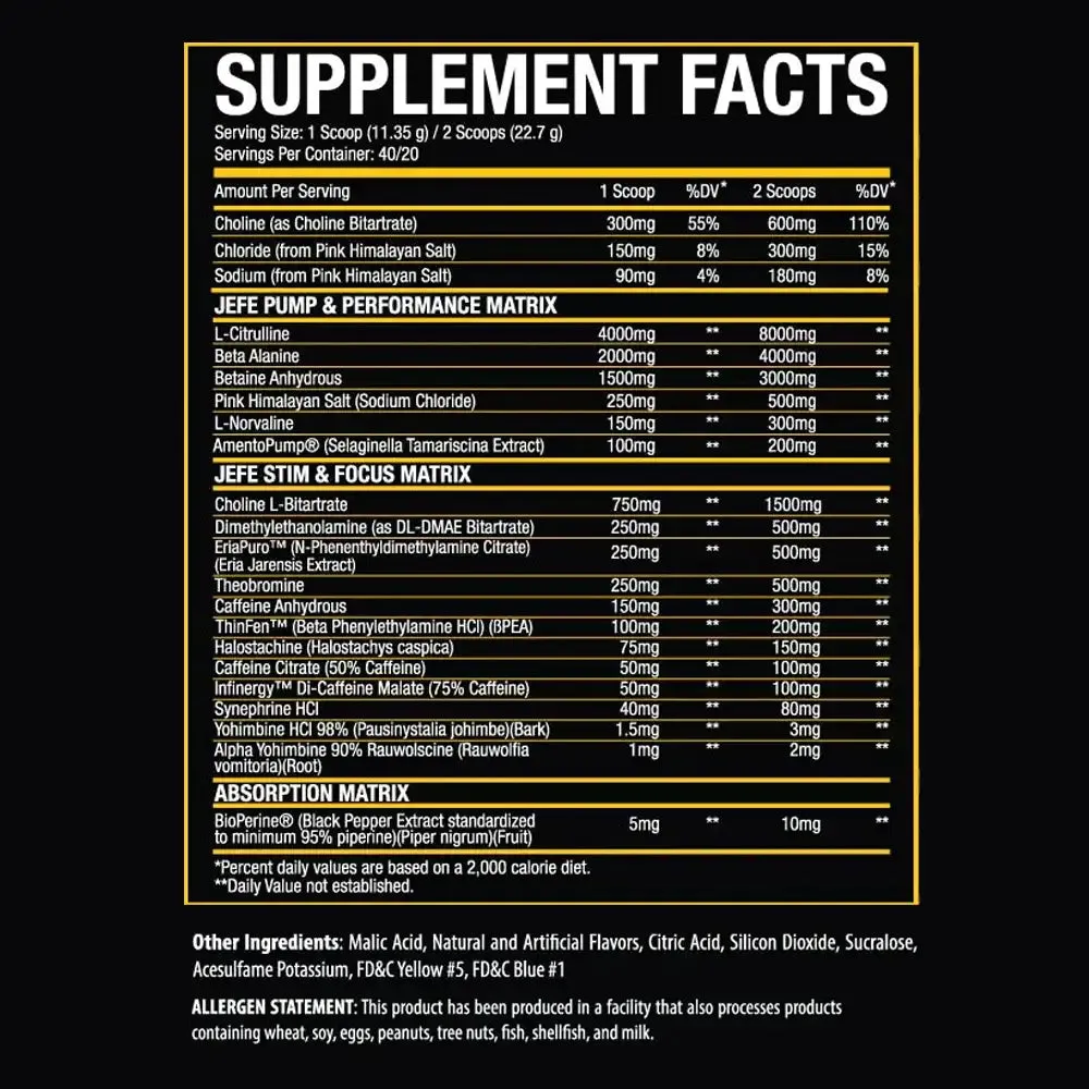 El Jefe Pre Workout V2