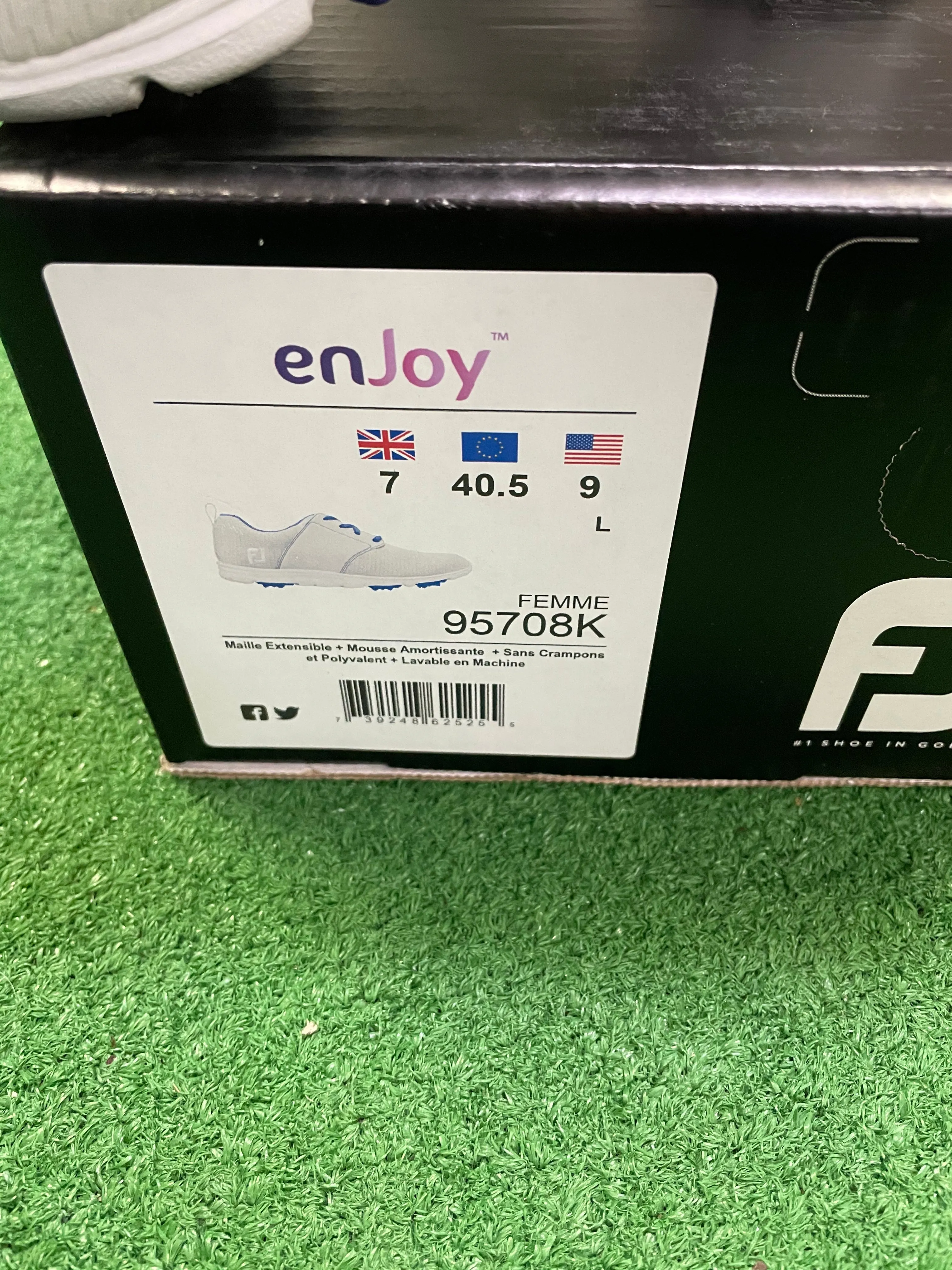EX Shop Display Footjoy Ladies enJoy Golf Shoes 95708K / Light Grey / Size UK 7 W