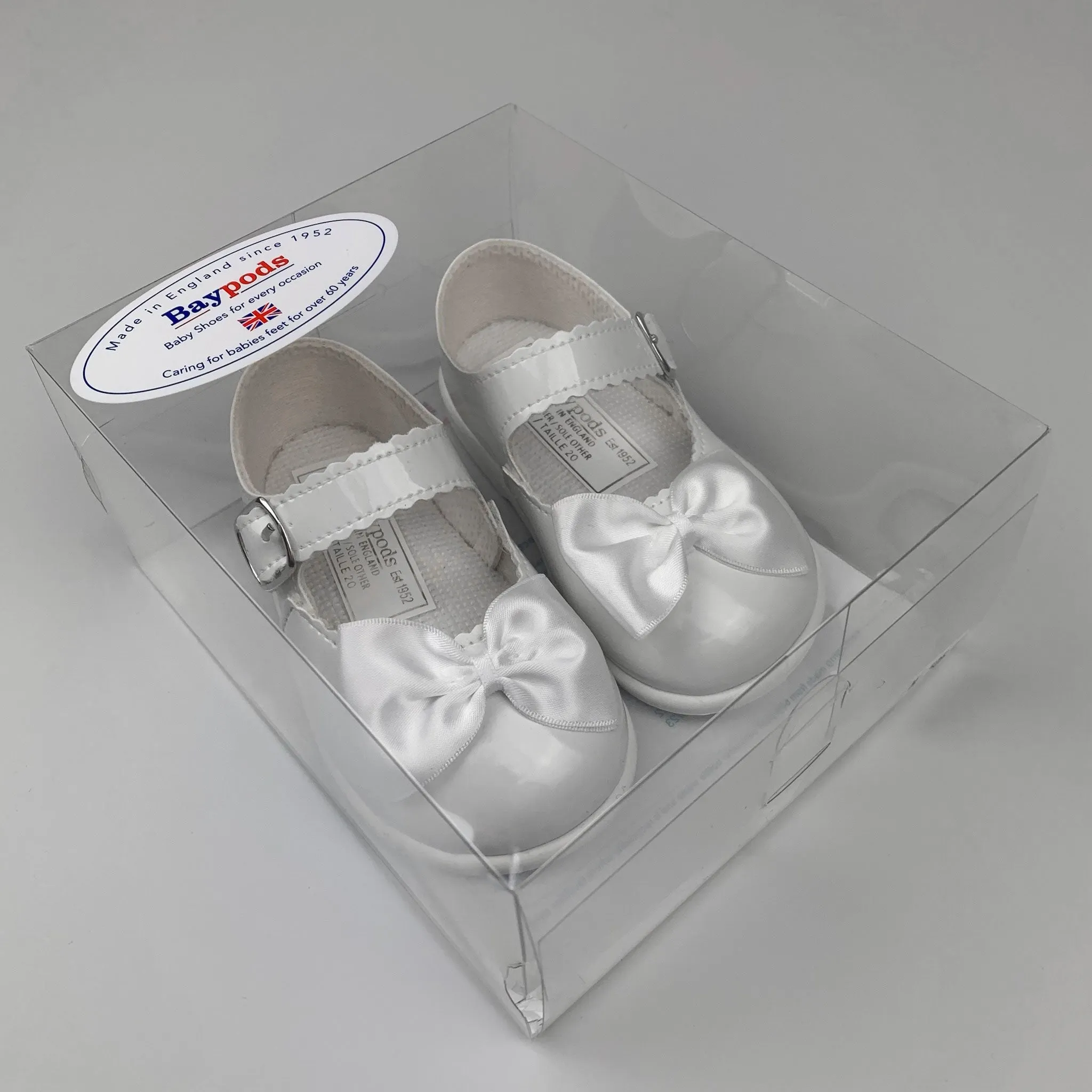 First Walker Shoes - Hard Sole White with Bow