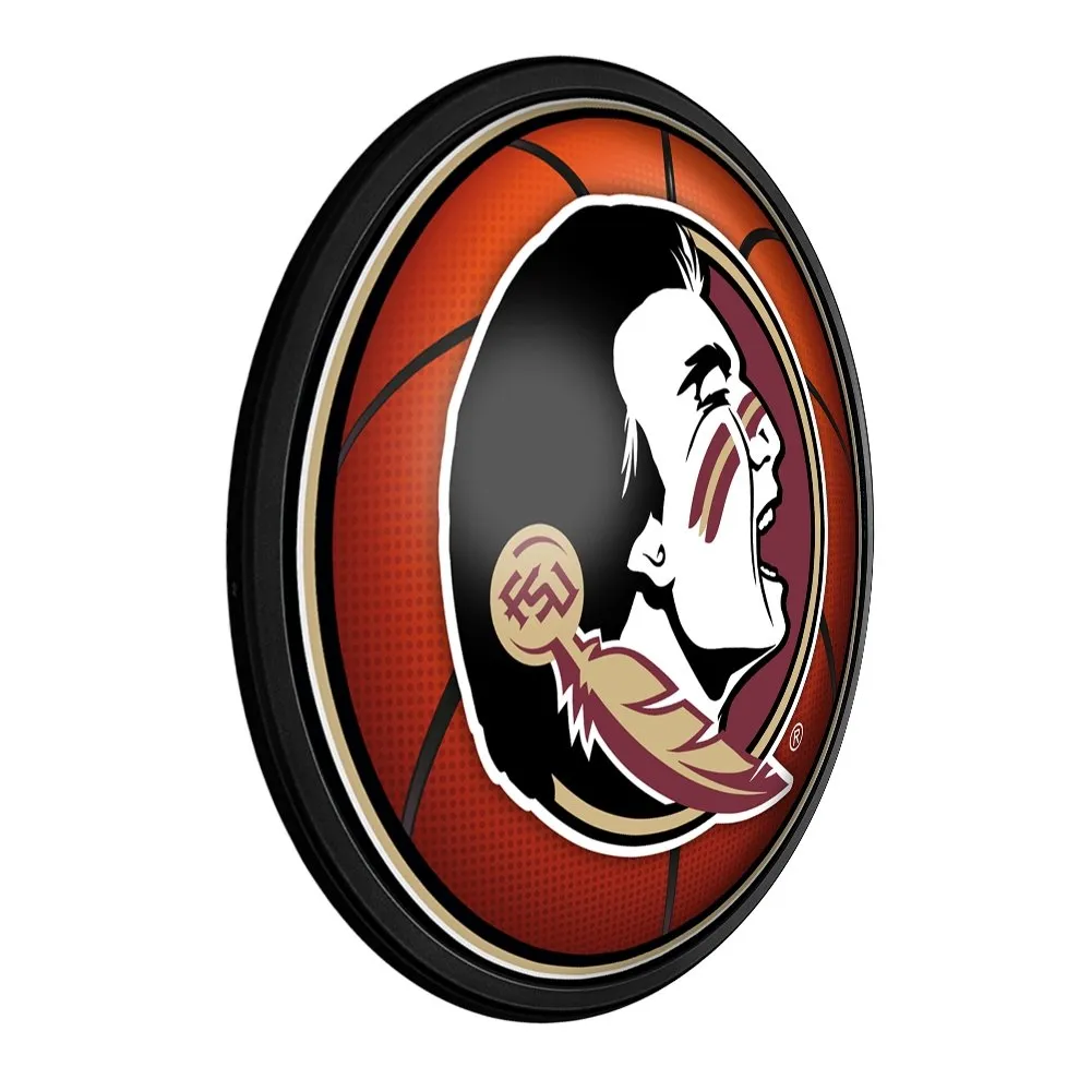 Florida State Seminoles: Basketball - Round Slimline Lighted Wall Sign