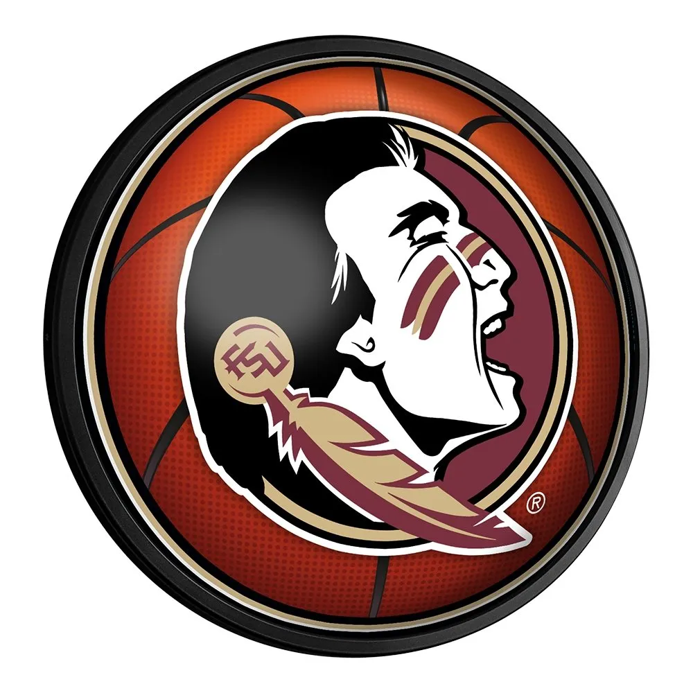 Florida State Seminoles: Basketball - Round Slimline Lighted Wall Sign